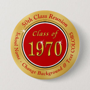 Class of 1970 Cheap 50th Class Reunion Gifts 7.5 Cm Round Badge