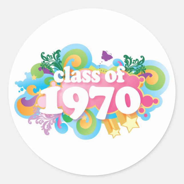 Class of 1970 classic round sticker (Front)