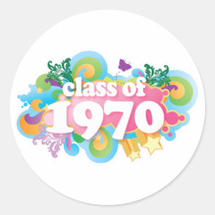 Class of 1970 classic round sticker