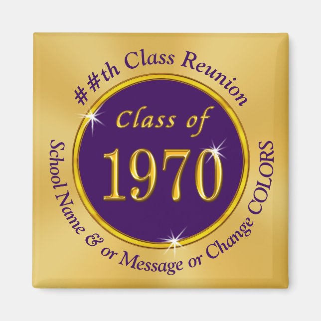 Class of 1970 Party Favours, 55th Class Reunion, Magnet (Front)