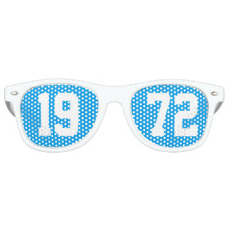Class of 1972 High School Reunion Blue White Retro Sunglasses