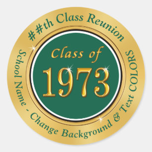 Class of 1973, Forest Green and Gold Stickers