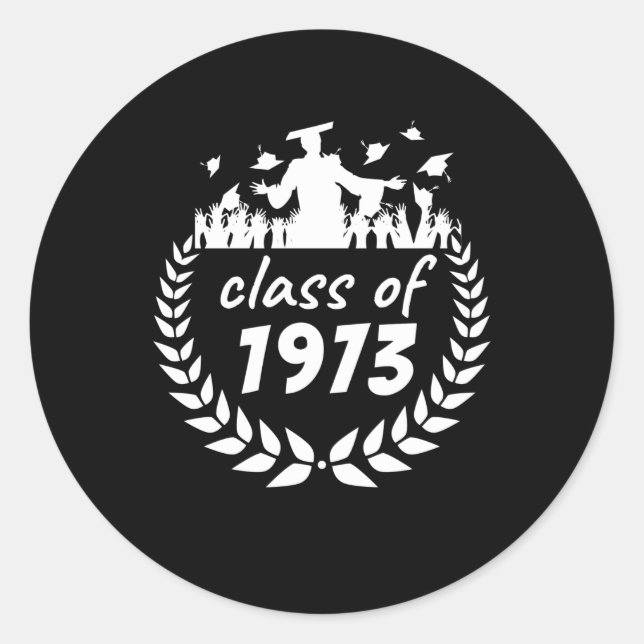 class of 1973 graduation or reunion design by year classic round sticker (Front)