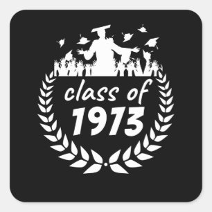 class of 1973 graduation or reunion design by year square sticker
