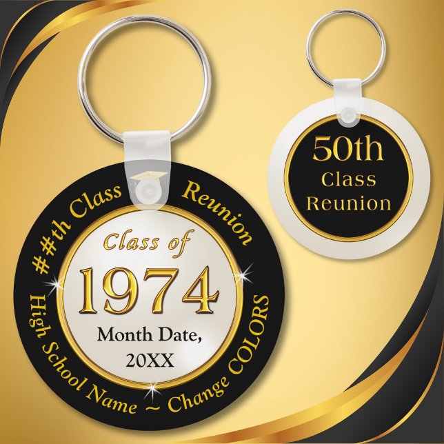 Class of 1974, 50th Class Reunion Favours, Key Ring (Personalized, 50th Class Reunion gifts. Class of 1974, 50th Class Reunion Favors. Class reunion gift)