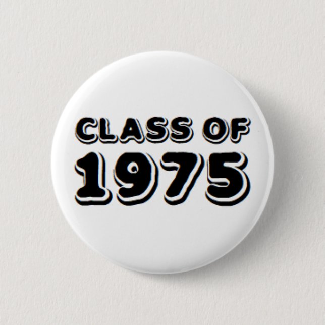 class of 1975 6 cm round badge (Front)