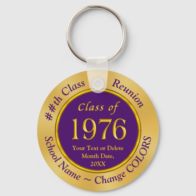Class of 1976, 50th Class Reunion Party Favours, Key Ring (Front)