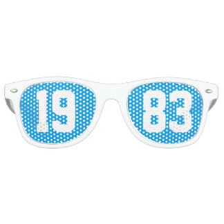 Class of 1983 40th High School Reunion Blue White Retro Sunglasses