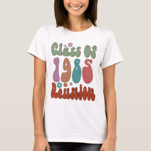 Class Of 1985 Retro Groovy Reunion High school  T-Shirt
