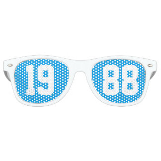 Class of 1988 35th High School Reunion Blue White Retro Sunglasses