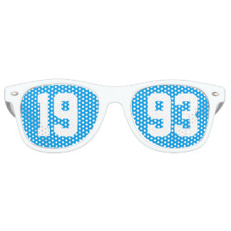 Class of 1993 30th High School Reunion Blue White Retro Sunglasses