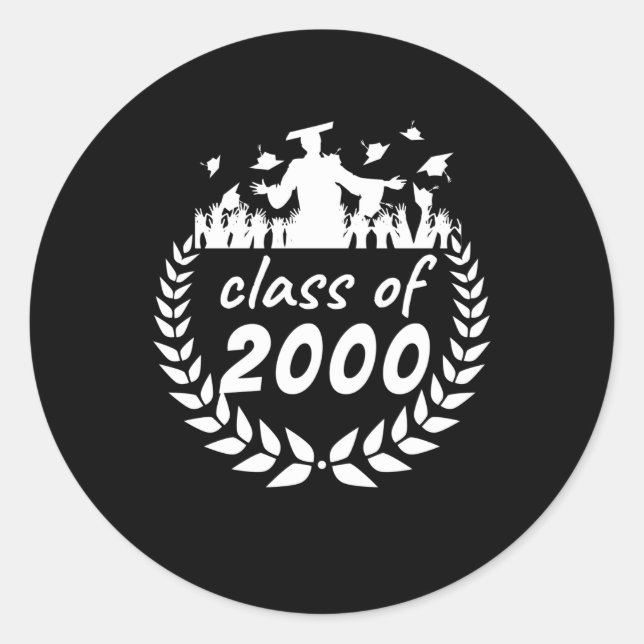 class of 2000 graduation or reunion design by classic round sticker (Front)