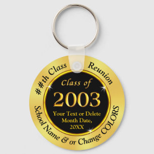 Class of 2002 Class Reunion Keychains, Personalise Key Ring