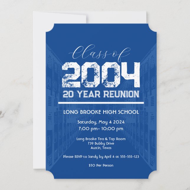 Class of 2004 20 Year High School Reunion 1 Event Invitation (Front)