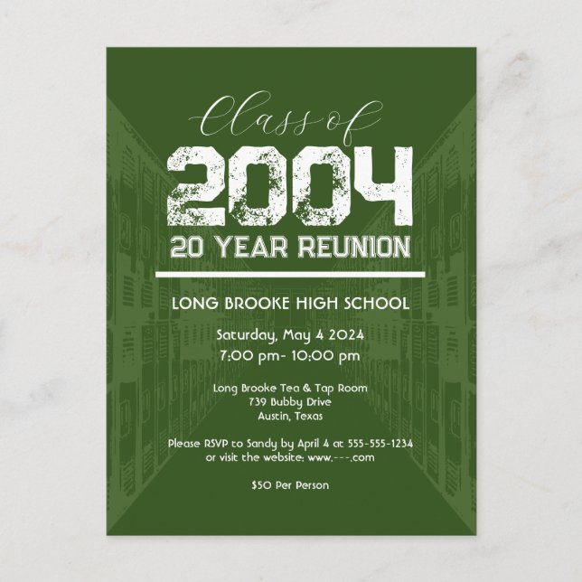 Class of 2004 20 Year High School Reunion 1 Event Postcard (Front)