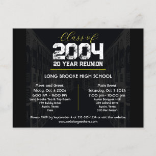 Class of 2004 20 Year High School Reunion 2 Events Postcard