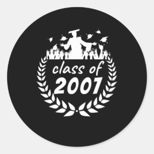 class of 2007 graduation or reunion design by classic round sticker