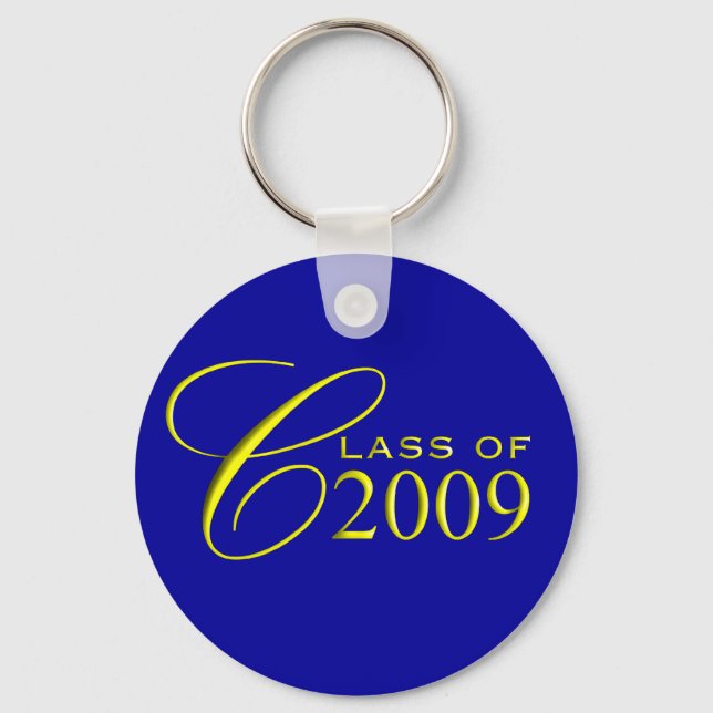 Class of 2009 Blue and Gold Graduation Key Ring (Front)