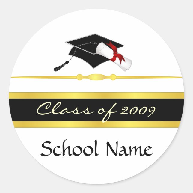Class of 2009 classic round sticker (Front)