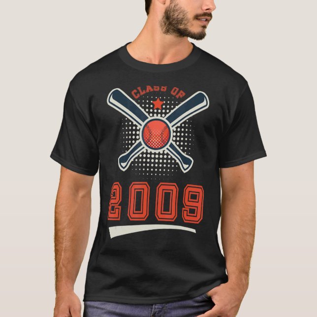 Class of 2009 School Graduation Baseball Player Sp T-Shirt (Front)