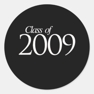 Class of 2009 white classic round sticker