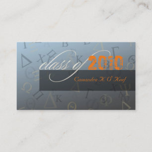 Class of 2010 ~ Greek alphabets profile card