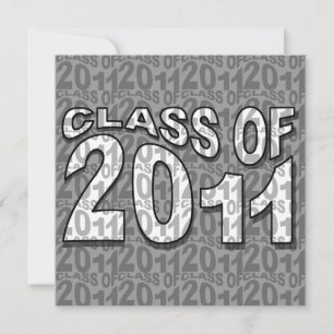 Class Of 2011 Graduation Invitation TXT264 Grey