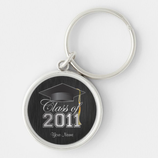Class of 2011 Graduation Key-Chain (blk & silver) Key Ring (Front)