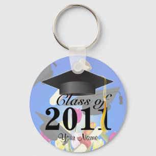 Class of 2011 Graduation Key-Chain blue Key Ring