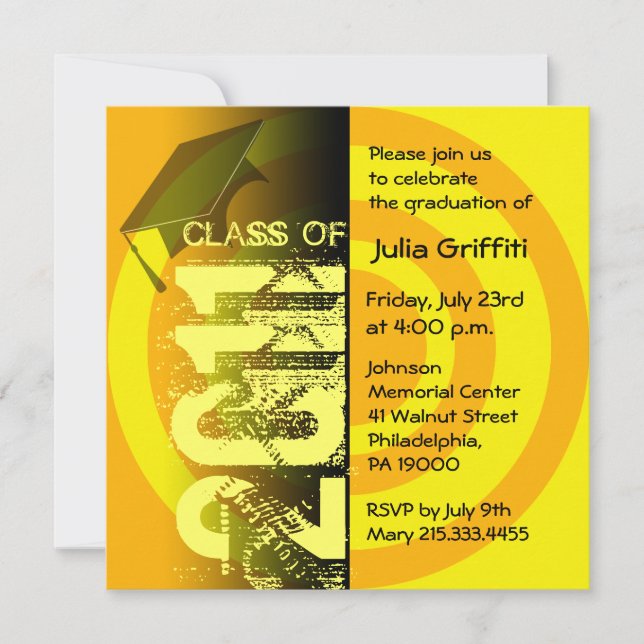 Class of 2011 Invitation CY224 Yellow Circle (Front)