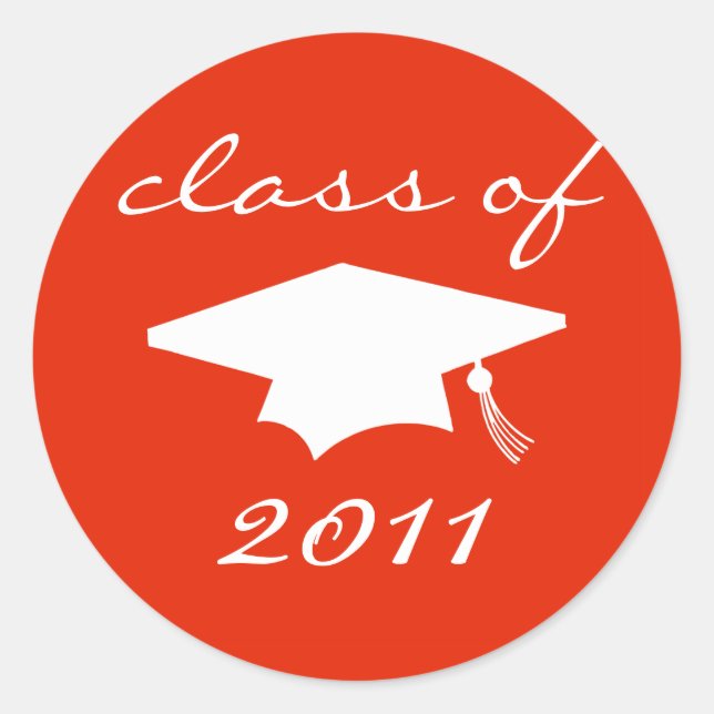 Class Of 2011 Label (Red Graduation Cap) (Front)