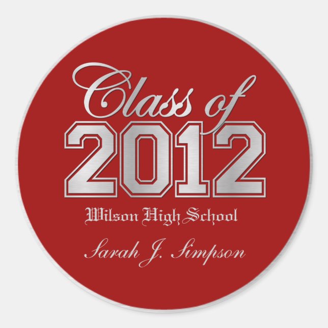 Class of 2011 Red and Silver Stickers (Front)