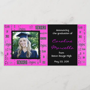 Class of 2011 Seniors Hot Pink Grad Announcement