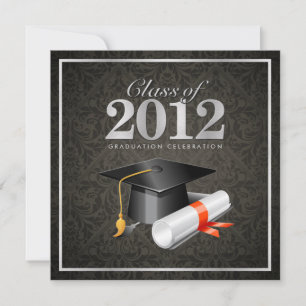 Class of 2012 Damask Graduation Invitation