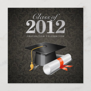 Class of 2012 Damask Graduation Invitation