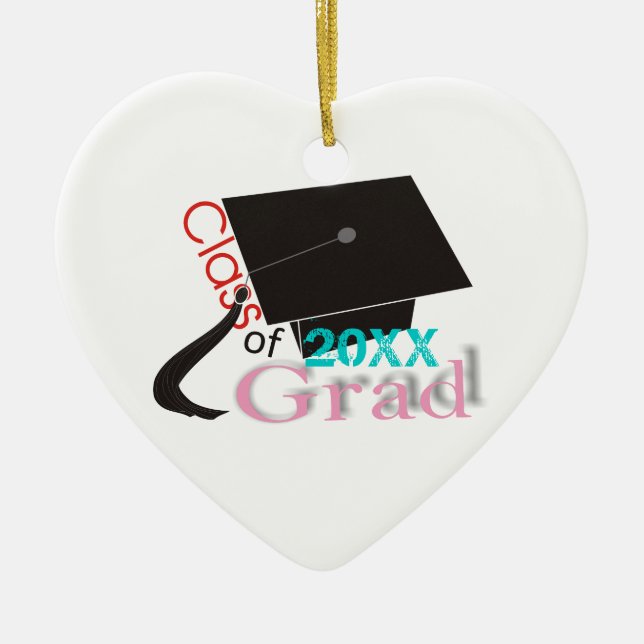 Class of 2012 Grad Graduation cap custom ornaments (Front)