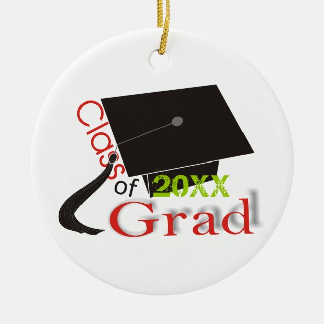 Class of 2012 Grad Graduation cap custom ornaments (Front)