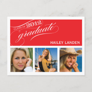 Class of 2012 Graduation Invitation Postcard Red
