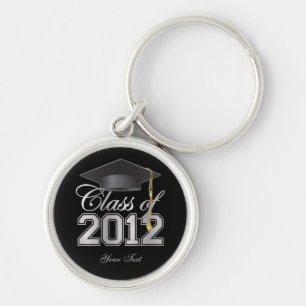 Class of 2012 Graduation Key-Chain (blk & silver) Key Ring