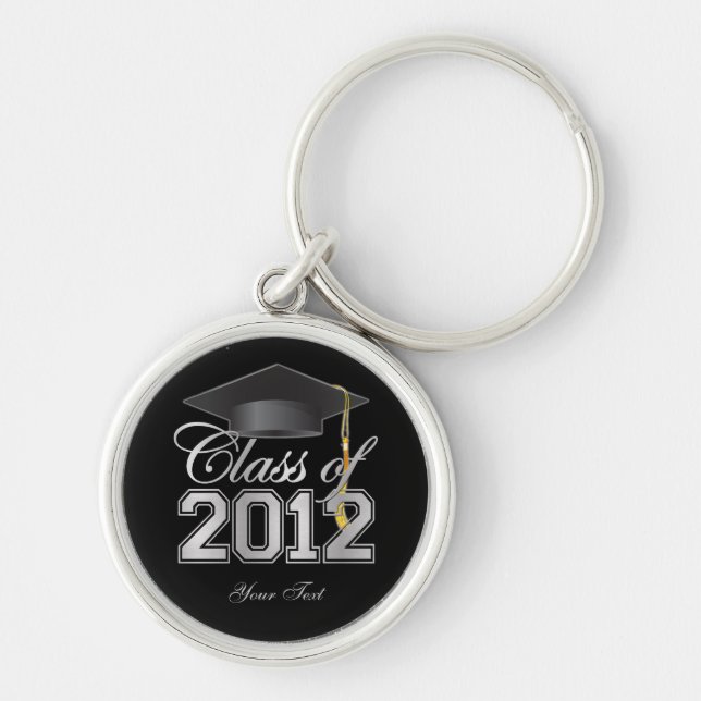 Class of 2012 Graduation Key-Chain (blk & silver) Key Ring (Front)
