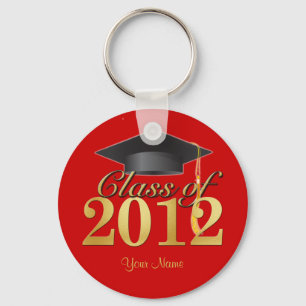 Class of 2012 Graduation Key-Chain (red & gold) Key Ring