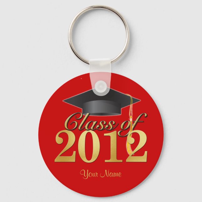Class of 2012 Graduation Key-Chain (red & gold) Key Ring (Front)
