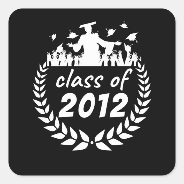 class of 2012 graduation or reunion design by square sticker (Front)