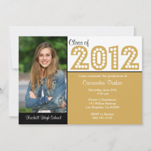 Class of 2012 Graduation Party Invitations Gold