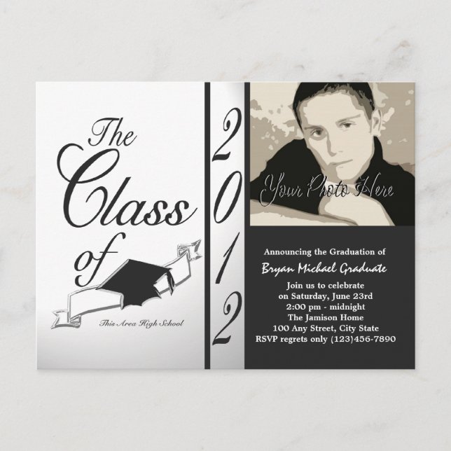 Class of 2012 Photo invitation Black (Front)
