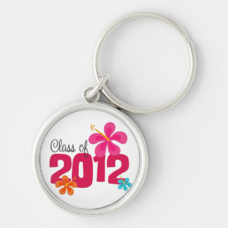 Class of 2012 Pink Hibiscus Floral Key Ring