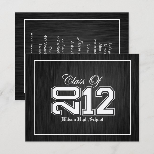 Class of 2012 Premium Silver Graduation invites (Front/Back)