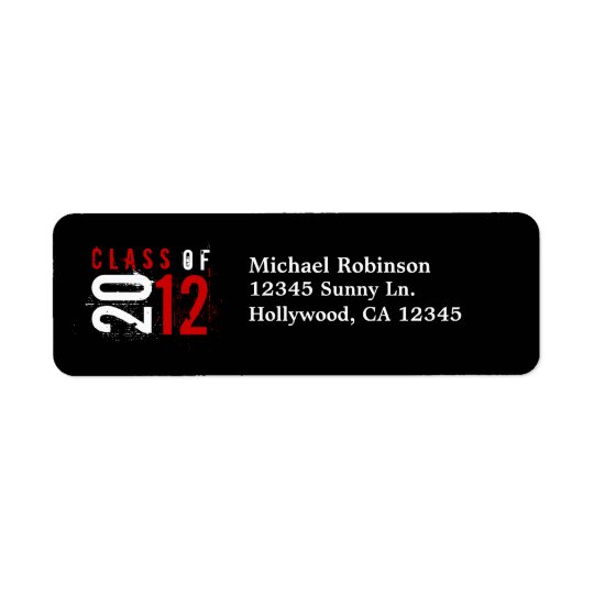 Class of 2012 Red / White Return Labels