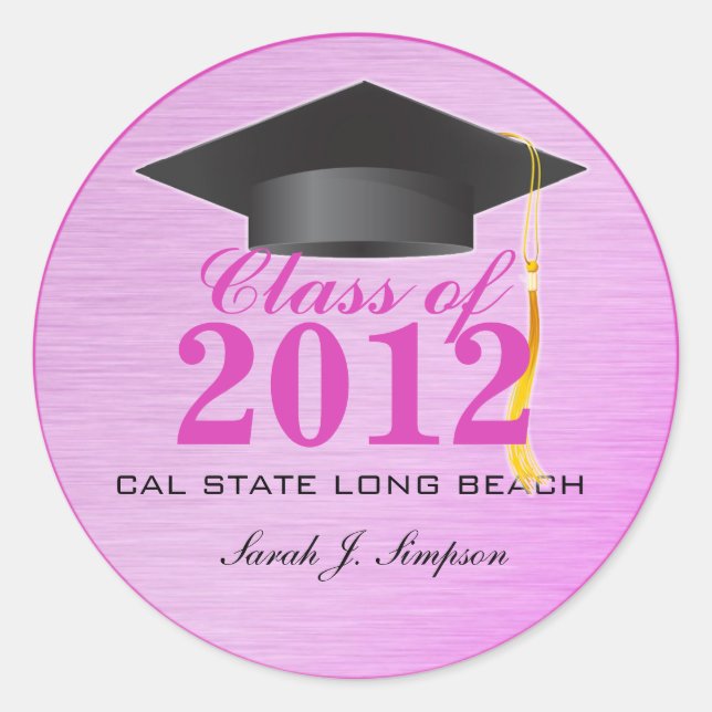 Class of 2012 Stickers (Pink) (Front)
