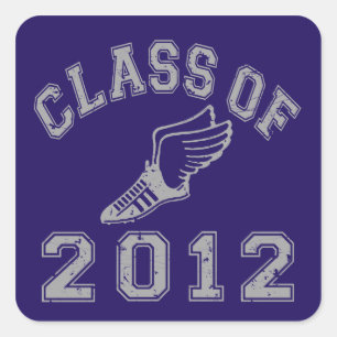 Class Of 2012 Track & Field Grey 2 Square Sticker